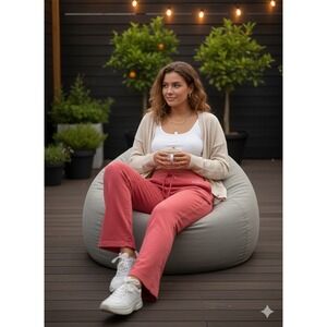 BCBG Y2K Rhinestone Logo Flare Sweatpants Coral Pink Size L Loungewear